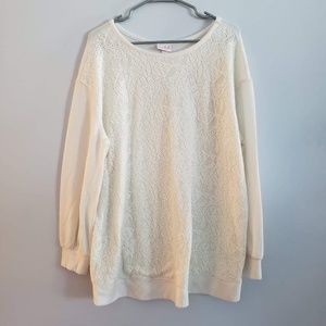 Maternity Fleece Lace Front Sweatshirt